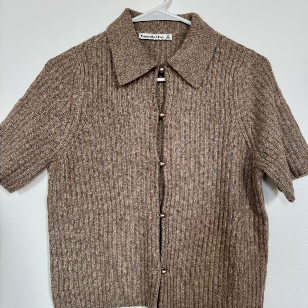 Abercrombie & Fitch Brown Ribbed Cardigan
